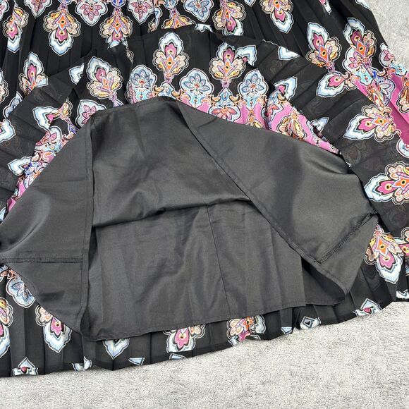 Nicole by Nicole Miller Dress Womens 2 Sleeveless Boho Floral Pleated Fit Flare - Picture 3 of 10